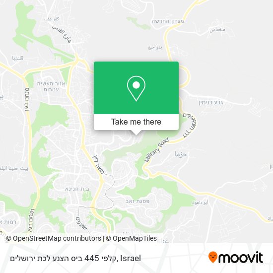 קלפי 445 ביס הצנע לכת ירושלים map