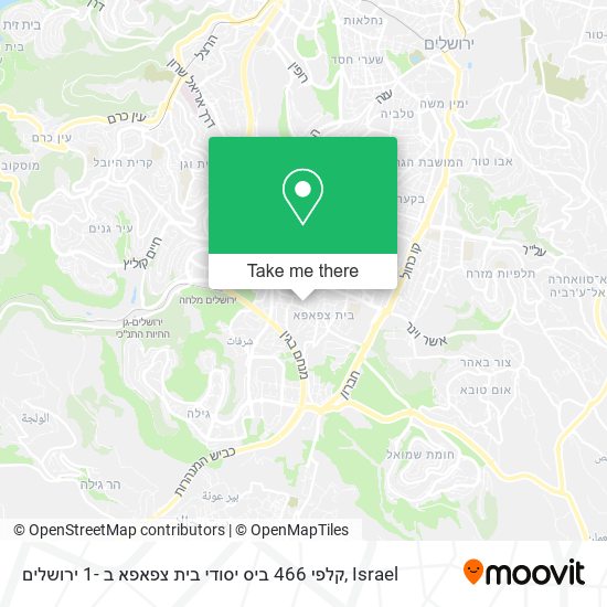 Карта קלפי 466 ביס יסודי בית צפאפא ב -1 ירושלים