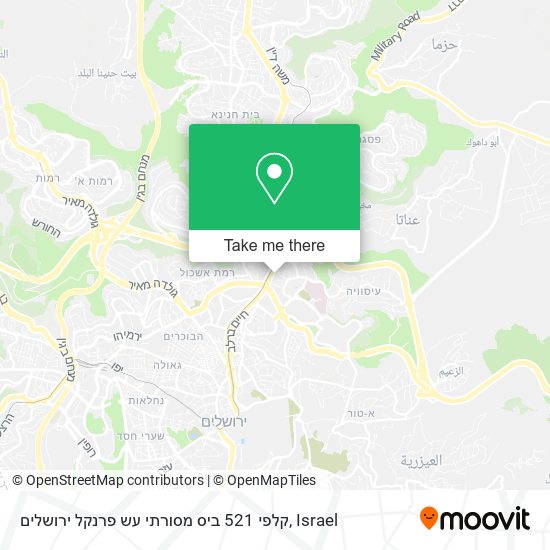 קלפי 521 ביס מסורתי עש פרנקל ירושלים map