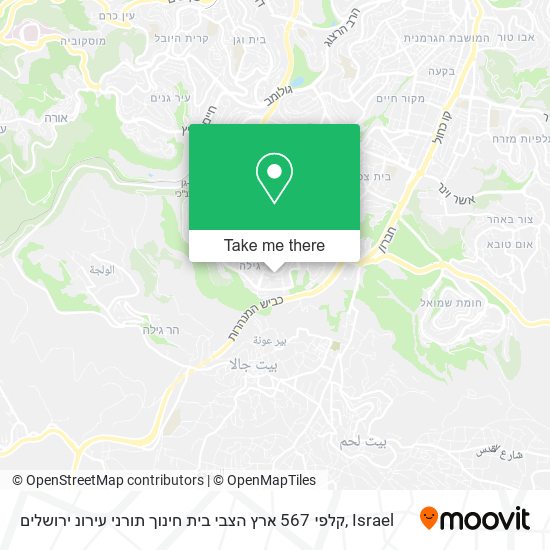 קלפי 567 ארץ הצבי בית חינוך תורני עירונ ירושלים map