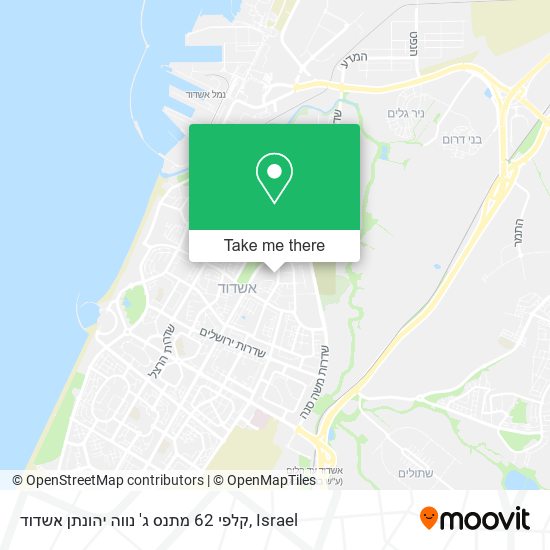Карта קלפי 62 מתנס ג' נווה יהונתן אשדוד