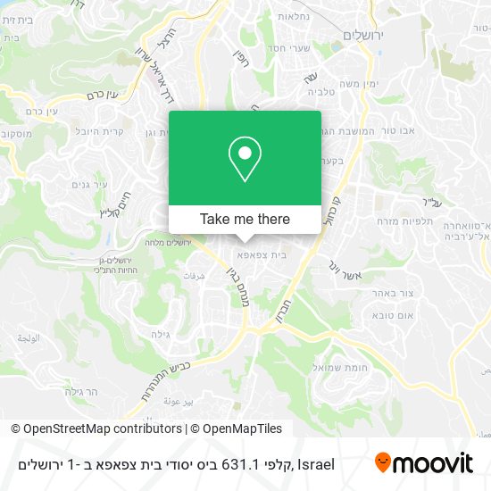 קלפי 631.1 ביס יסודי בית צפאפא ב -1 ירושלים map