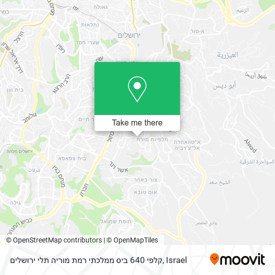 קלפי 640 ביס ממלכתי רמת מוריה תלי ירושלים map