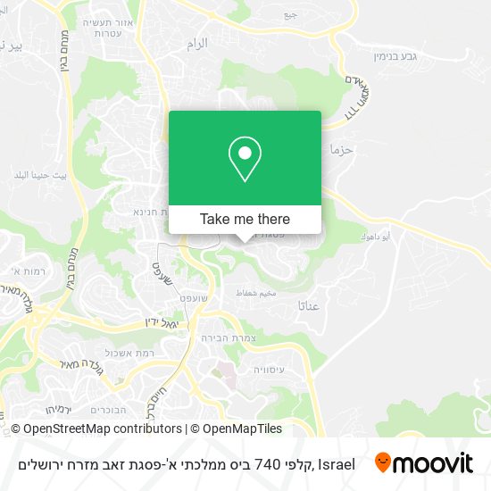 קלפי 740 ביס ממלכתי א'-פסגת זאב מזרח ירושלים map