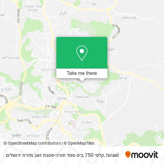 Карта קלפי 750 ביס ממד תורני-פסגת זאב מזרח ירושלים
