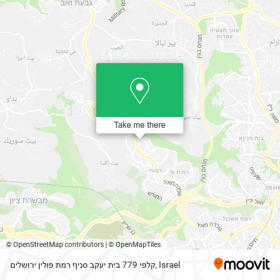 Карта קלפי 779 בית יעקב סניף רמת פולין ירושלים