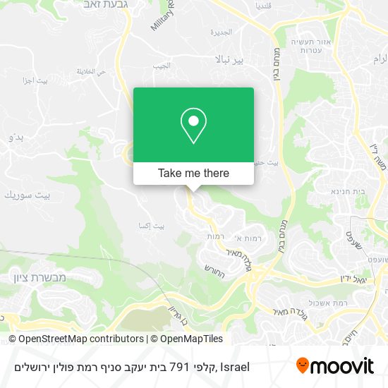 Карта קלפי 791 בית יעקב סניף רמת פולין ירושלים