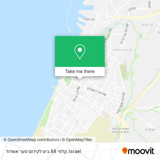Карта קלפי 88 ביס לקידום נוער אשדוד