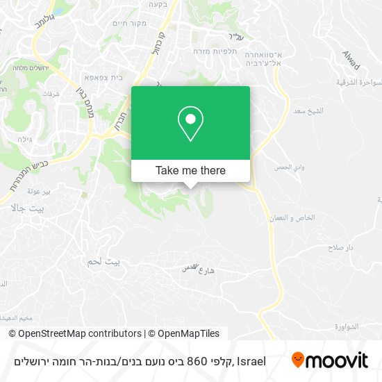 Карта קלפי 860 ביס נועם בנים / בנות-הר חומה ירושלים