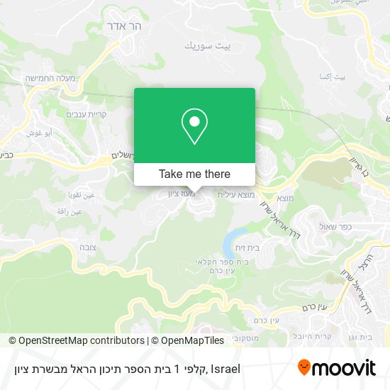 קלפי 1 בית הספר תיכון הראל מבשרת ציון map