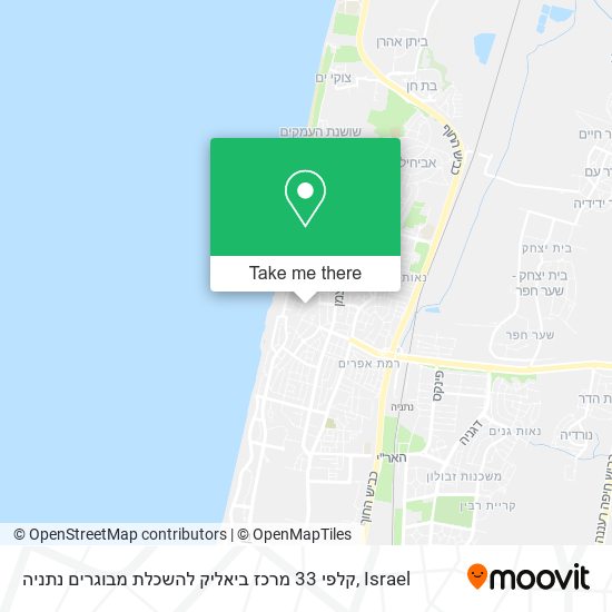 Карта קלפי 33 מרכז ביאליק להשכלת מבוגרים נתניה