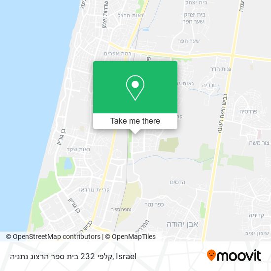 Карта קלפי 232 בית ספר הרצוג נתניה