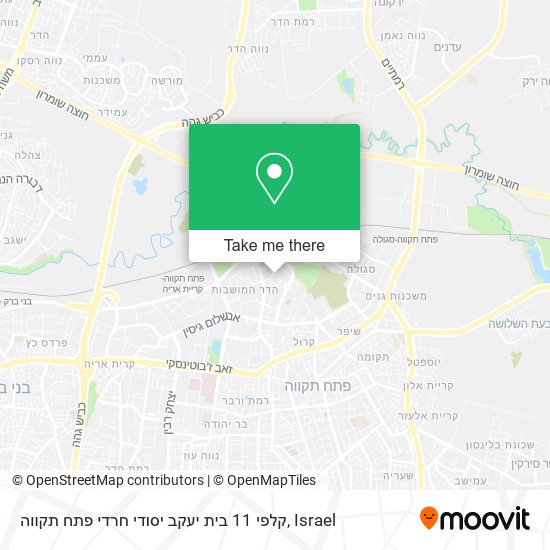 Карта קלפי 11 בית יעקב יסודי חרדי פתח תקווה