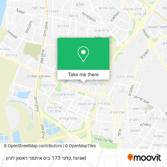 קלפי 173 ביס איתמר ראשון לציון map