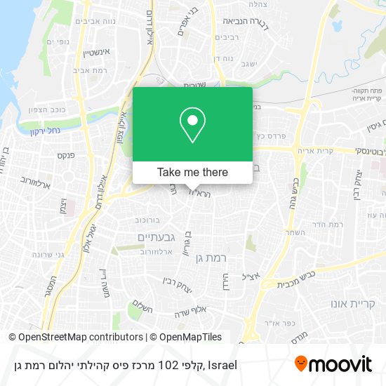 Карта קלפי 102 מרכז פיס קהילתי יהלום רמת גן