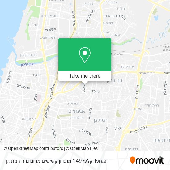 Карта קלפי 149 מועדון קשישים מרום נווה רמת גן
