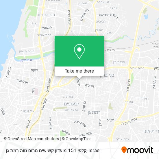 Карта קלפי 151 מועדון קשישים מרום נווה רמת גן