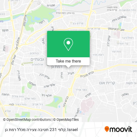 Карта קלפי 231 חטיבה צעירה מכלל רמת גן