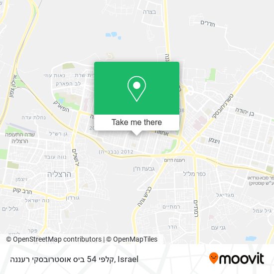 קלפי 54 ביס אוסטרובסקי רעננה map