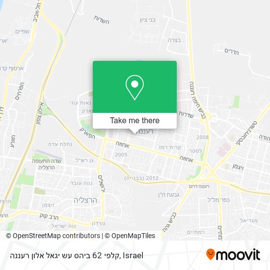 קלפי 62 ביהס עש יגאל אלון רעננה map