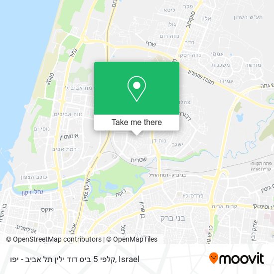 Карта קלפי 5 ביס דוד ילין תל אביב - יפו