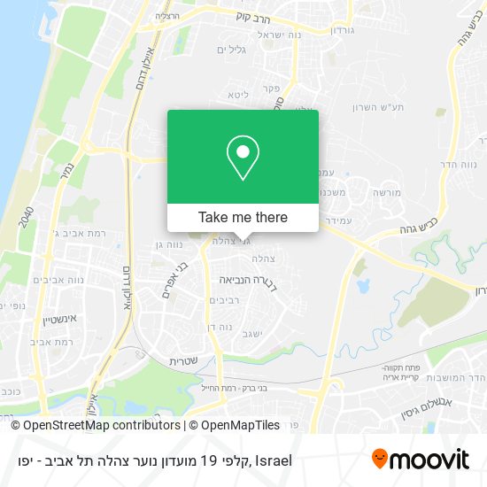 Карта קלפי 19 מועדון נוער צהלה תל אביב - יפו