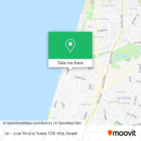 Карта קלפי 128 אשכול גנים תל אביב - יפו