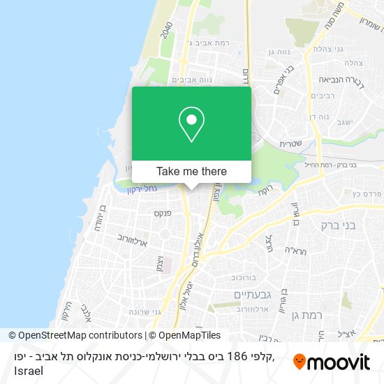 Карта קלפי 186 ביס בבלי ירושלמי-כניסת אונקלוס תל אביב - יפו