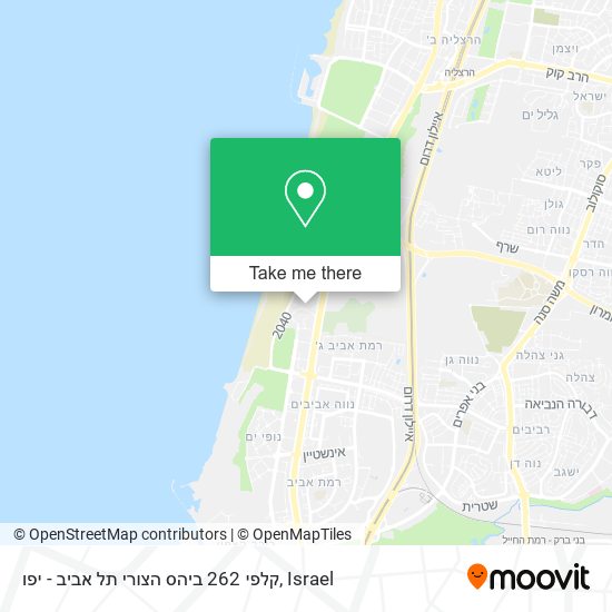 Карта קלפי 262 ביהס הצורי תל אביב - יפו