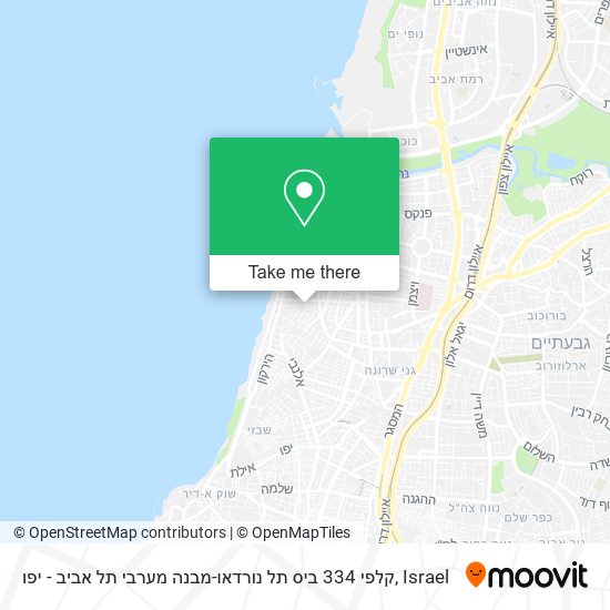 Карта קלפי 334 ביס תל נורדאו-מבנה מערבי תל אביב - יפו