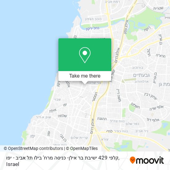 Карта קלפי 429 ישיבת בר אילן- כניסה מרח' בילו תל אביב - יפו