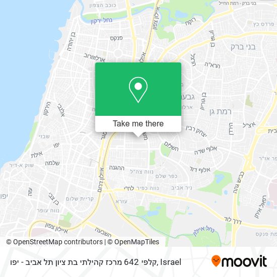 Карта קלפי 642 מרכז קהילתי בת ציון תל אביב - יפו