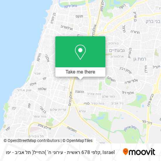 Карта קלפי 678 ראשית - עירוני ח' )החייל( תל אביב - יפו