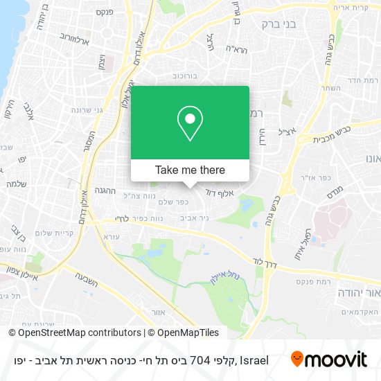 Карта קלפי 704 ביס תל חי- כניסה ראשית תל אביב - יפו