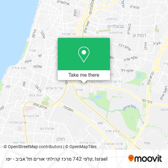 Карта קלפי 742 מרכז קהילתי אורים תל אביב - יפו