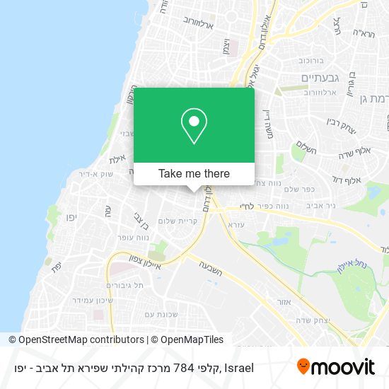 Карта קלפי 784 מרכז קהילתי שפירא תל אביב - יפו