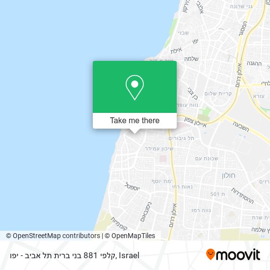 Карта קלפי 881 בני ברית תל אביב - יפו