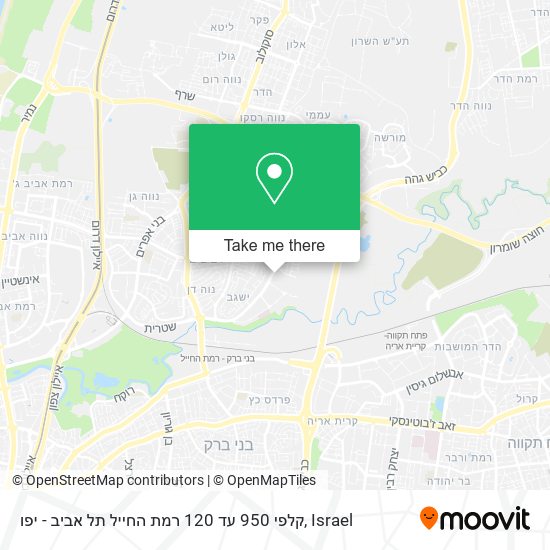קלפי 950 עד 120 רמת החייל תל אביב - יפו map