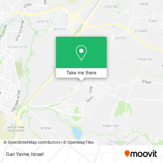 Карта Gan Yavne