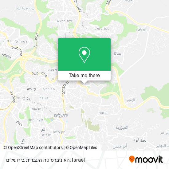 האוניברסיטה העברית בירושלים map