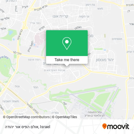 אולם הפיס אור יהודה map