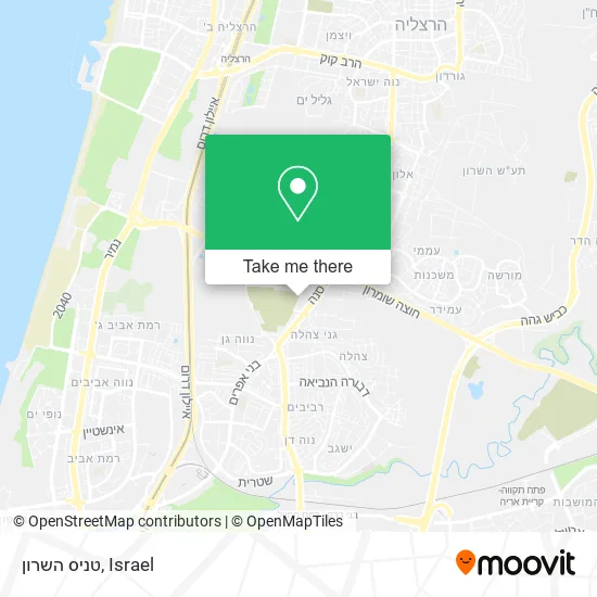 Карта טניס השרון