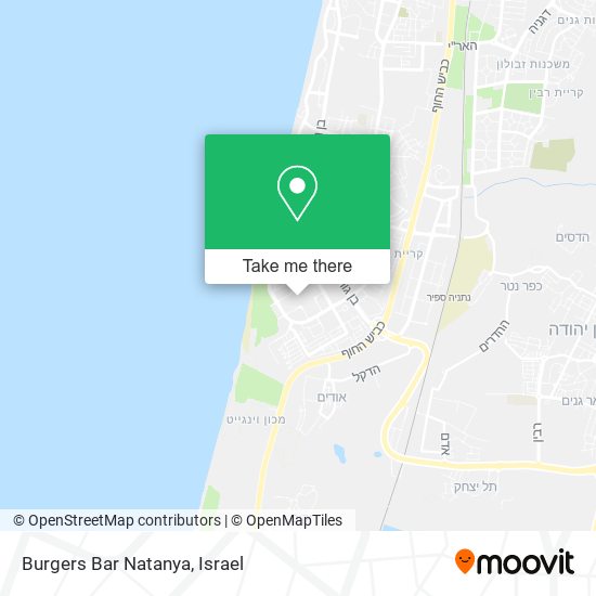 Burgers Bar Natanya map