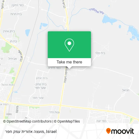 Карта מועצה אזורית עמק חפר