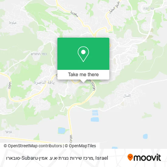 Карта סובארו-Subaru-מרכז שירות נצרת-א.ע. אמין