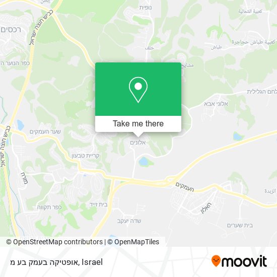 אופטיקה בעמק בע מ map