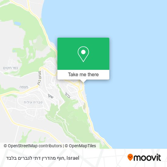 חוף מהדרין דתי לגברים בלבד map