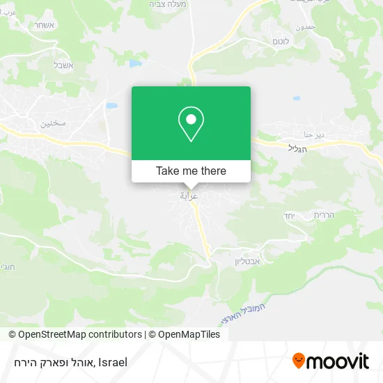 Карта אוהל ופארק הירח