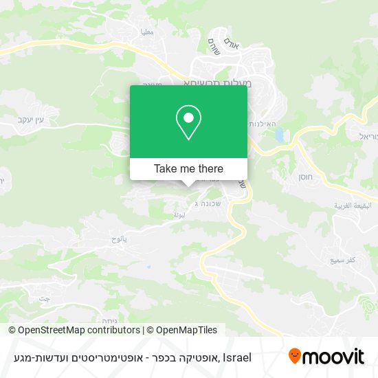 אופטיקה בכפר - אופטימטריסטים ועדשות-מגע map