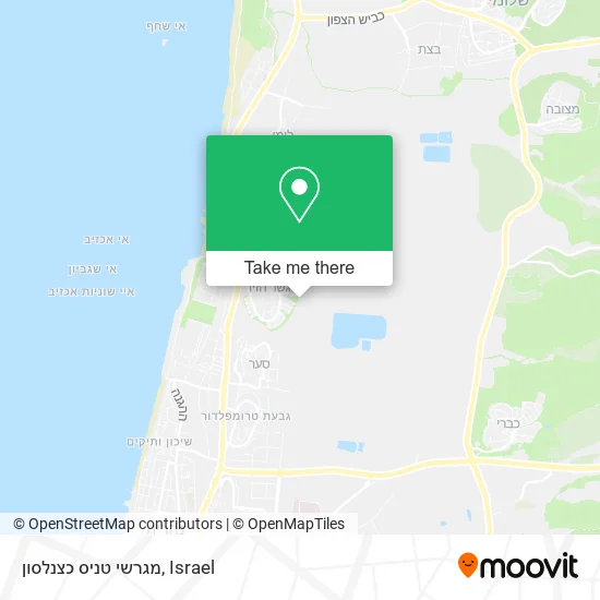 Карта מגרשי טניס כצנלסון